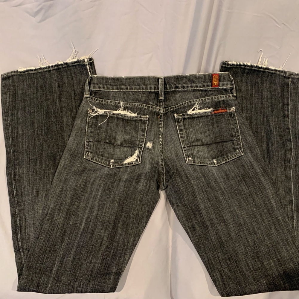7 For All Mankind Gray Flare Jeans